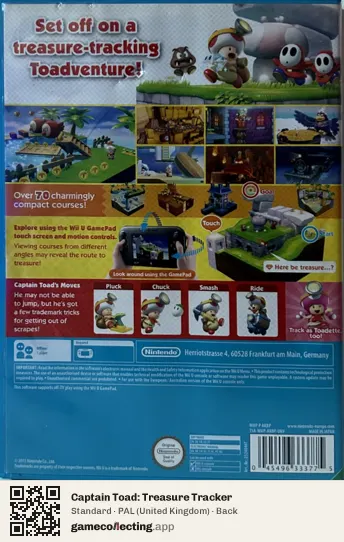 Captain Toad: Treasure Tracker Nintendo Wii U, United Kingdom box back