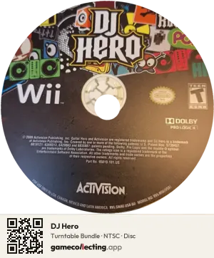 DJ Hero Nintendo Wii, NTSC disc