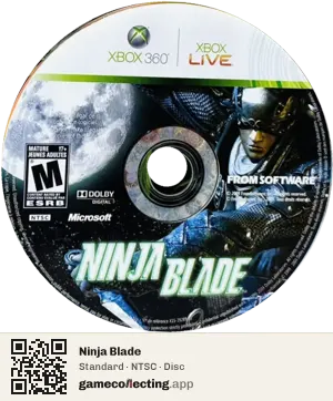 Ninja Blade Xbox 360, NTSC disc