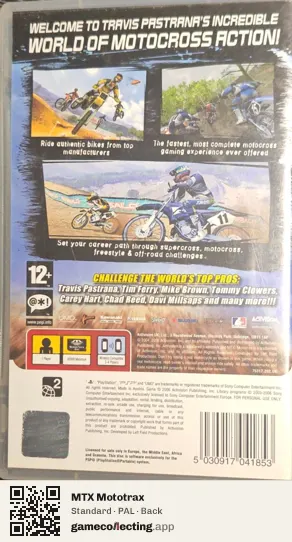 MTX Mototrax PlayStation Portable, PAL box back