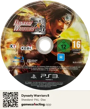 Dynasty Warriors 8 PlayStation 3, PAL disc