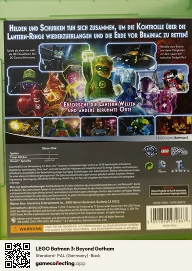LEGO Batman 3: Beyond Gotham Xbox One, Germany box back