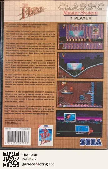 The Flash Sega Master System, PAL box back