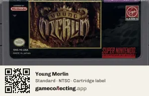 Young Merlin Super Nintendo Entertainment System, NTSC cartridge label