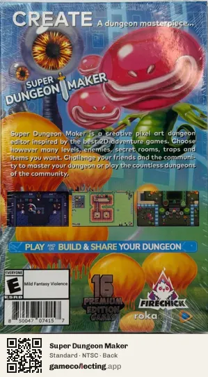 Super Dungeon Maker Nintendo Switch, NTSC box back