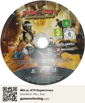 MX vs. ATV Supercross PlayStation 3, PAL disc