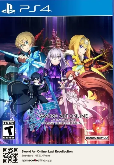 Sword Art Online: Last Recollection PlayStation 4, NTSC box front