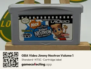 GBA Video Jimmy Neutron Volume 1 Game Boy Advance, NTSC cartridge label