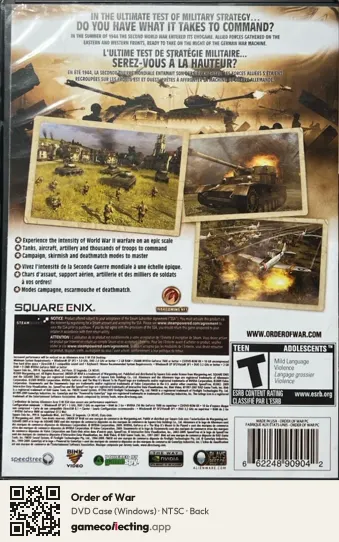 Order of War Computer, NTSC box back