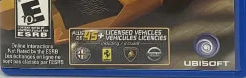 Asphalt Injection, the ESRB box on its front