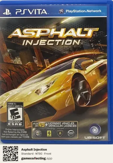 Asphalt Injection PlayStation Vita, NTSC box front