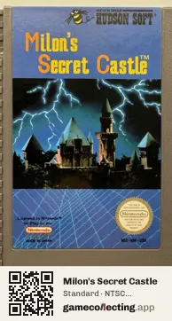 Milon's Secret Castle Nintendo Entertainment System, NTSC cartridge label