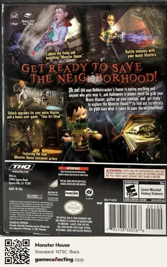 Monster House Nintendo GameCube, NTSC box back