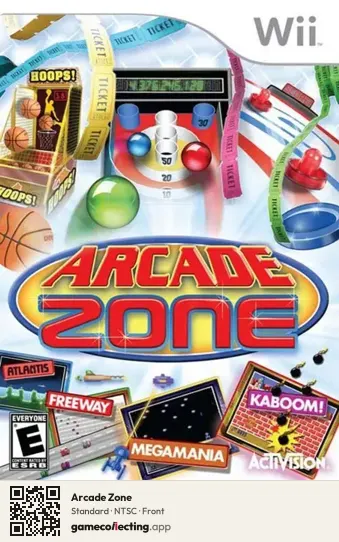 Arcade Zone Nintendo Wii, NTSC box front