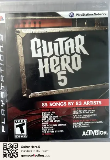 Guitar Hero 5 PlayStation 3, NTSC box front