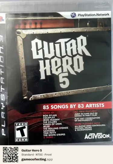 Guitar Hero 5 PlayStation 3, NTSC box front