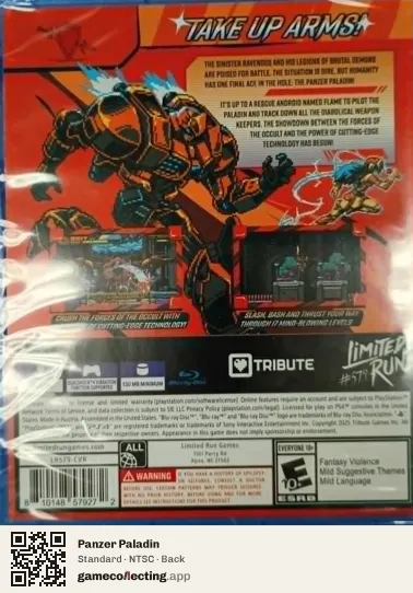 Panzer Paladin PlayStation 4, NTSC box back