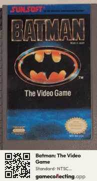 Batman: The Video Game Nintendo Entertainment System, NTSC cartridge label