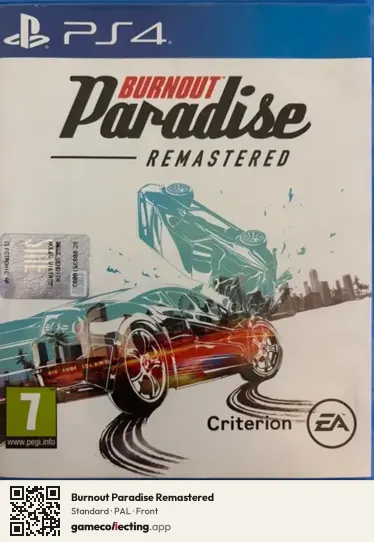 Burnout Paradise Remastered PlayStation 4, PAL box front