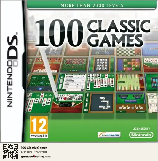 100 Classic Games Nintendo DS, PAL box front