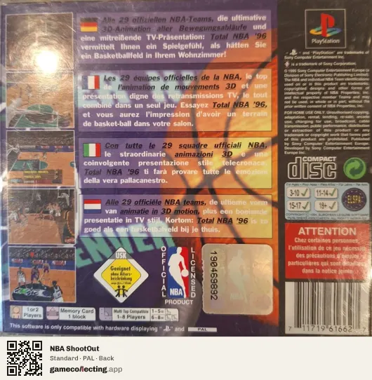 NBA ShootOut PlayStation, PAL box back