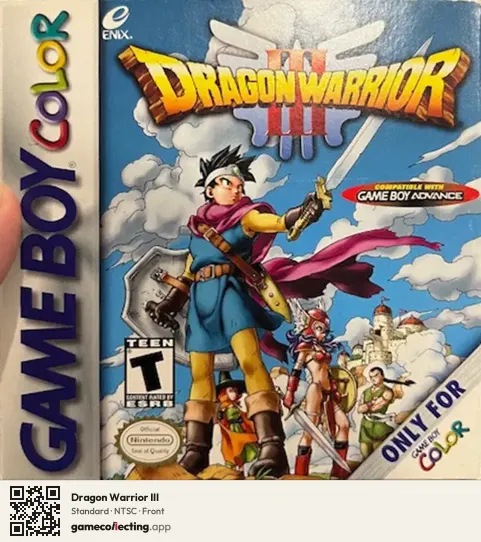 Dragon Warrior III Game Boy Color, NTSC box front