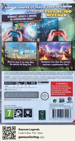 Rayman Legends Nintendo Switch, PAL box back