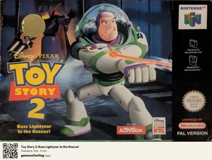 Toy Story 2: Buzz Lightyear to the Rescue! Nintendo 64, PAL box front