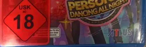 Persona 4: Dancing All Night, the USK square on its front