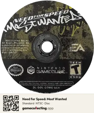Need for Speed: Most Wanted Nintendo GameCube, NTSC disc