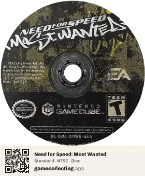 Need for Speed: Most Wanted Nintendo GameCube, NTSC disc