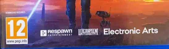 Star Wars Jedi: Survivor, the PEGI square on its front