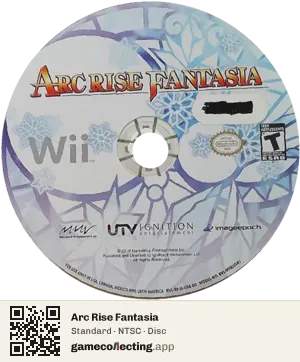 Arc Rise Fantasia Nintendo Wii, NTSC disc