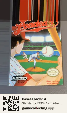 Bases Loaded 4 Nintendo Entertainment System, NTSC cartridge label