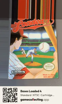 Bases Loaded 4 Nintendo Entertainment System, NTSC cartridge label