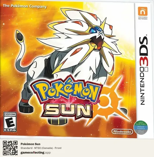 Pokémon Sun Nintendo 3DS, Canada box front
