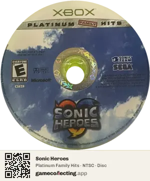 Sonic Heroes Xbox, NTSC disc