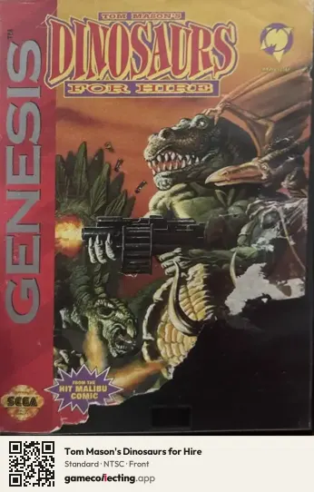 Tom Mason's Dinosaurs for Hire Sega Mega Drive / Genesis, NTSC box front