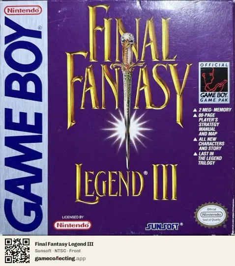 Final Fantasy Legend III Game Boy, NTSC box front