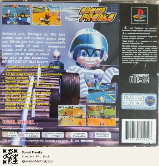 Speed Freaks PlayStation, PAL box back