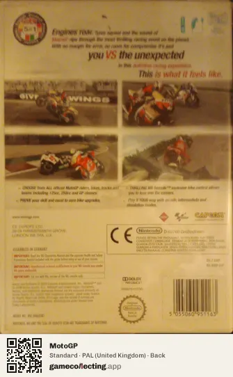 MotoGP Nintendo Wii, United Kingdom box back