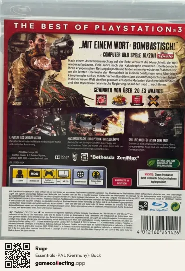 Rage PlayStation 3, Germany box back