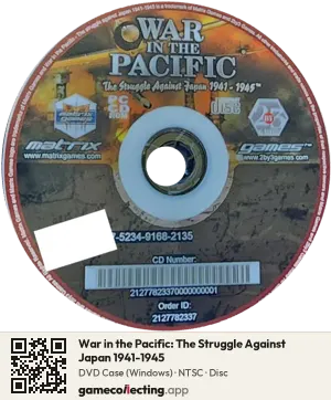 War in the Pacific: The Struggle Against Japan 1941-1945 Computer, NTSC disc