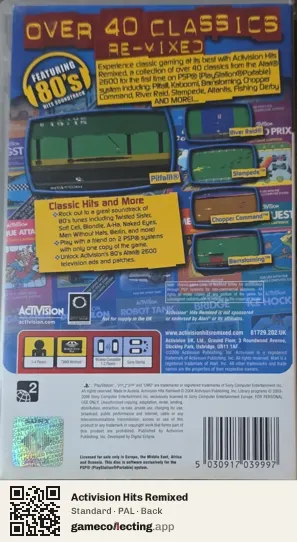 Activision Hits Remixed PlayStation Portable, PAL box back