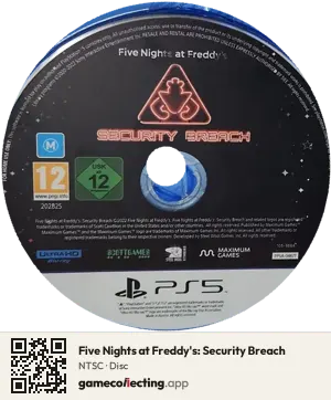 Five Nights at Freddy's: Security Breach PlayStation 5, NTSC disc
