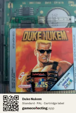 Duke Nukem Game Boy Color, PAL cartridge label