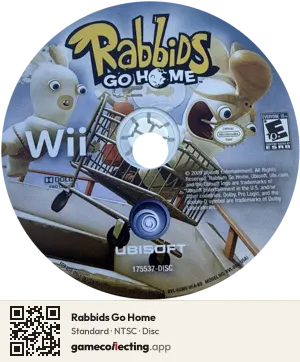 Rabbids Go Home Nintendo Wii, NTSC disc