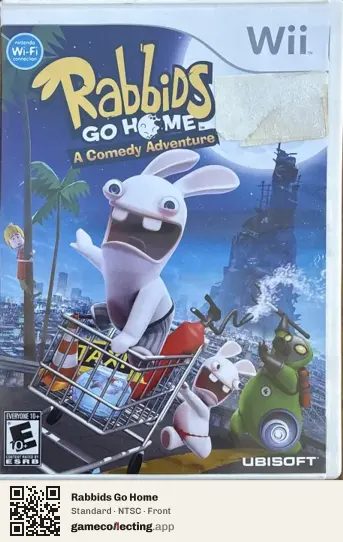 Rabbids Go Home Nintendo Wii, NTSC box front