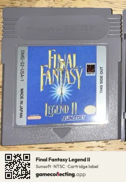 Final Fantasy Legend II Game Boy, NTSC cartridge label