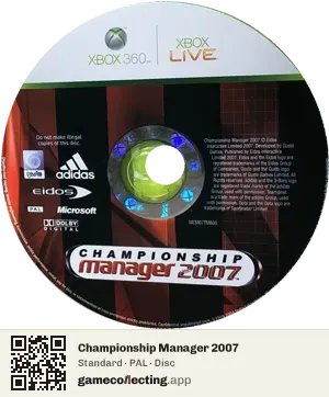 Championship Manager 2007 Xbox 360, PAL disc